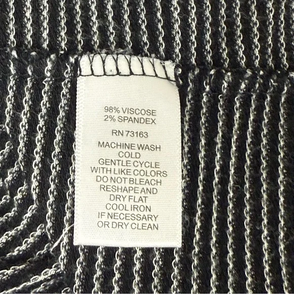 Cable & Gauge Black White Striped Tunic Top XXL Long Sleeve Pockets Casual Class - Picture 6 of 8